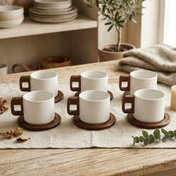 Tea Cup and Saucer Set - 6 Pcs